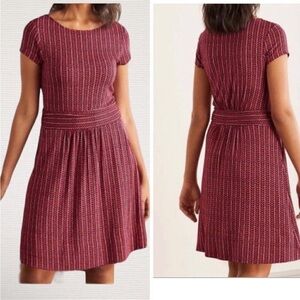 Boden Amelie Jersey Dress Red Chevron Twist Size 12 Long